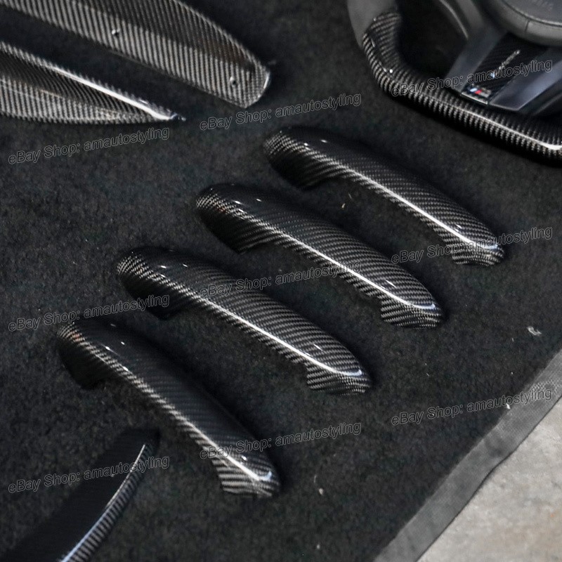 Dry Carbon Fiber Door Handle Cover Trims Set For BMW X3 M G01/F97, X4 M G02/F98