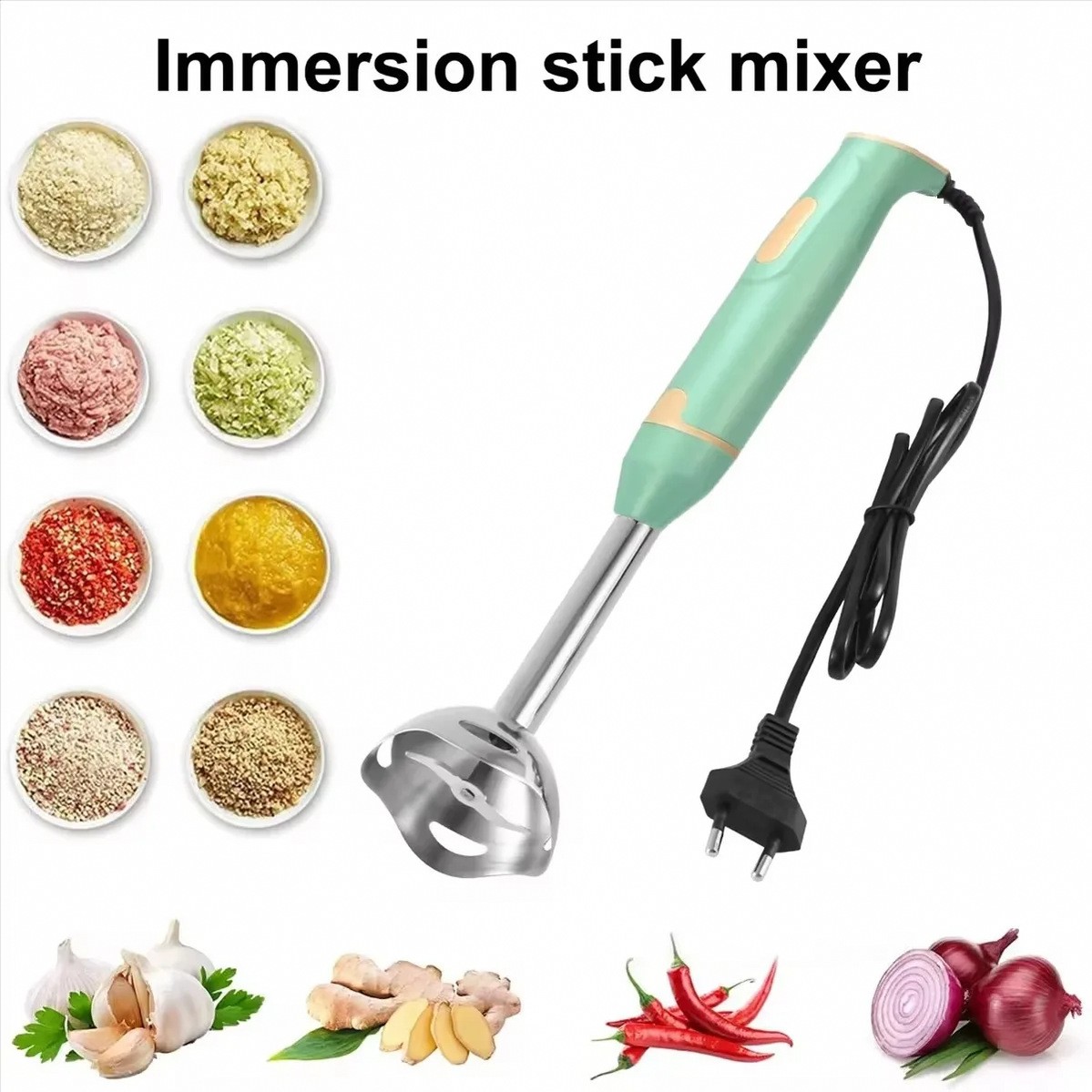 Hand blender with stainless steel shaft - 400 W, 220 V, gree