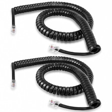 Phone Cord for Landline, 2 Pack Black Handset Telephone Cord, Universal Replacem