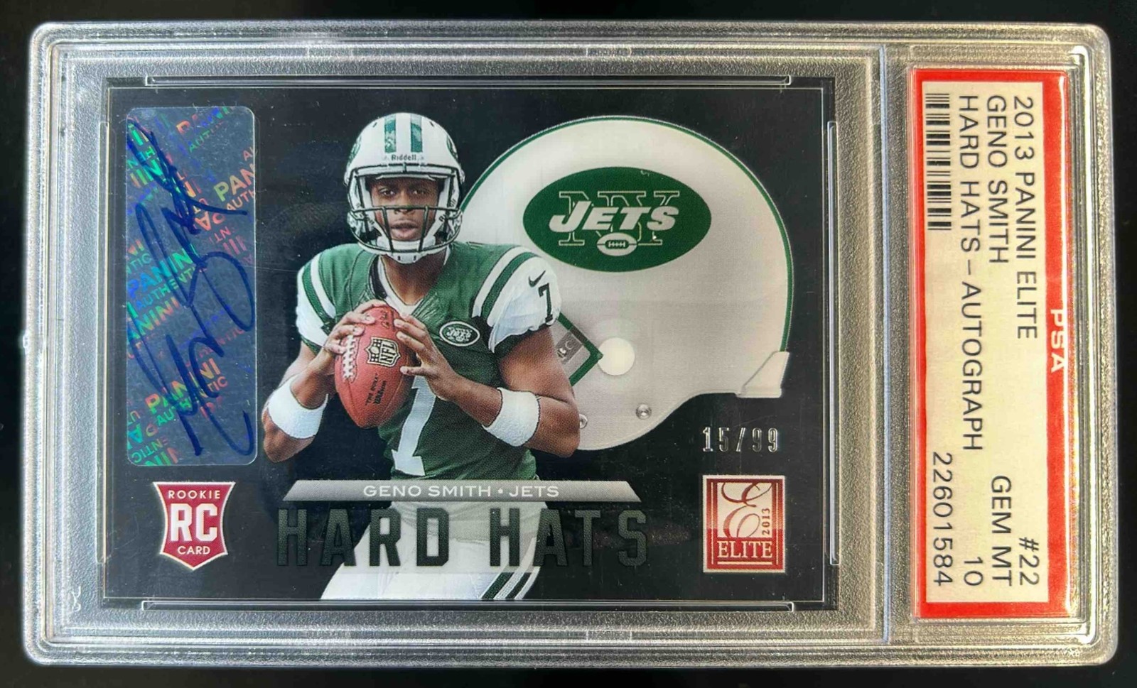 Geno Smith Panini Elite Hard Hats #22 Autograph