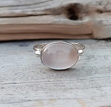 Rose Quartz Ring, 925 Silver Ring, Handmade Ring, Natural Rose Quartz, All size