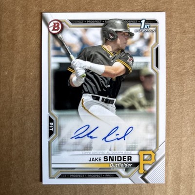 2021 Bowman Jake Snider Auto PAPR-JS Pirates 1st Bowman