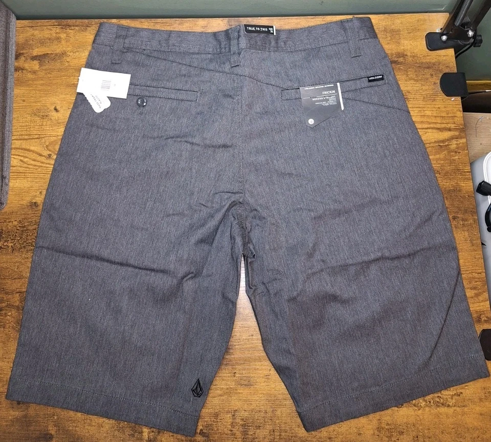 Volcom Men’s Frickin Modern Straight Chino Shorts, Grey, Size 34 - New With Tags - Image 2 of 4