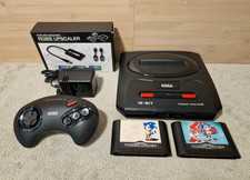 Sega Mega Drive II Console Full Set Up - HDMI Adapter RGBS Upscaler & Sonic 1&2