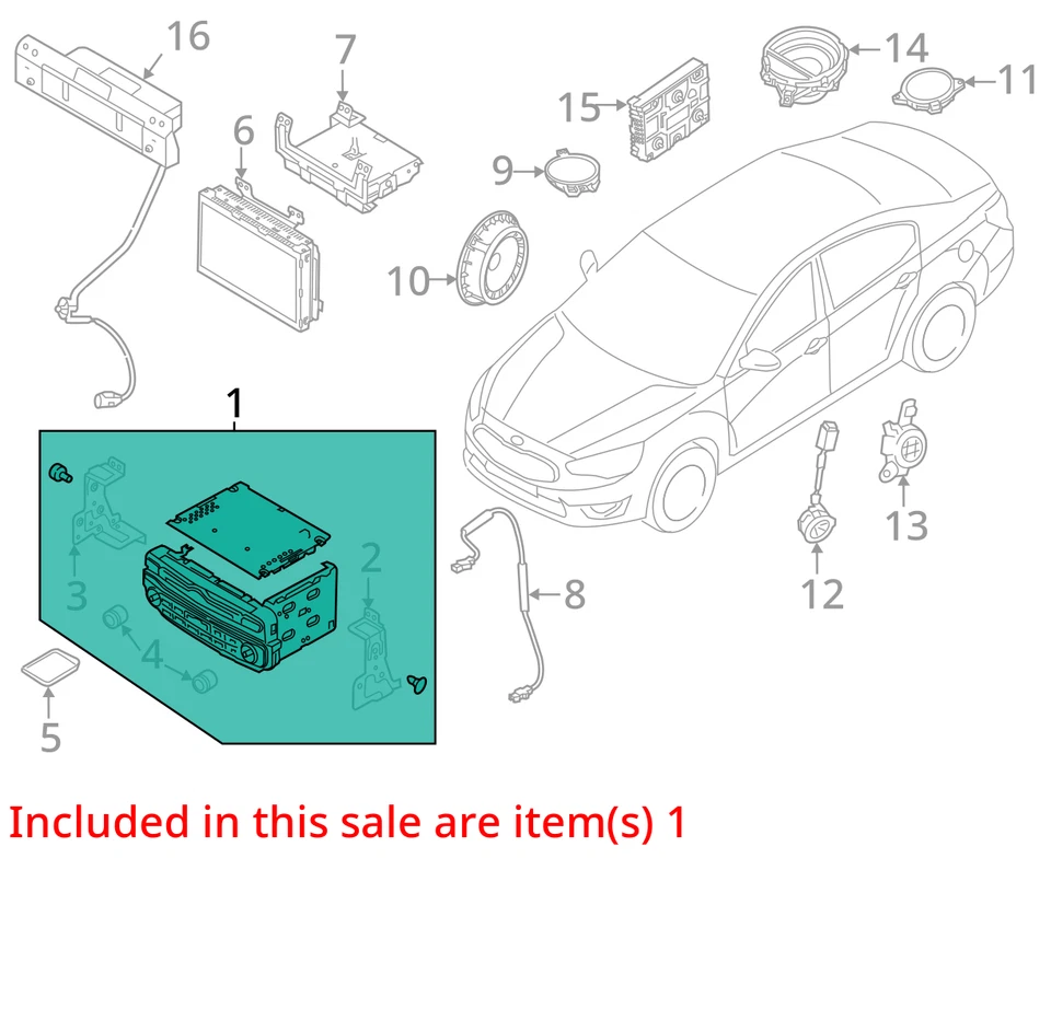 2014-2016 Kia Cadenza Am Fm Cd Player Radio Receiver Z2WED - Image 3 of 4