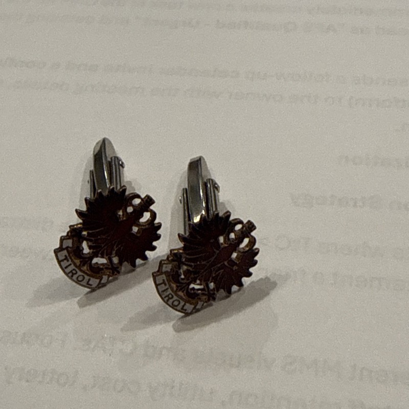 Vintage TIROL TYROL Cufflinks Enamel Eagle