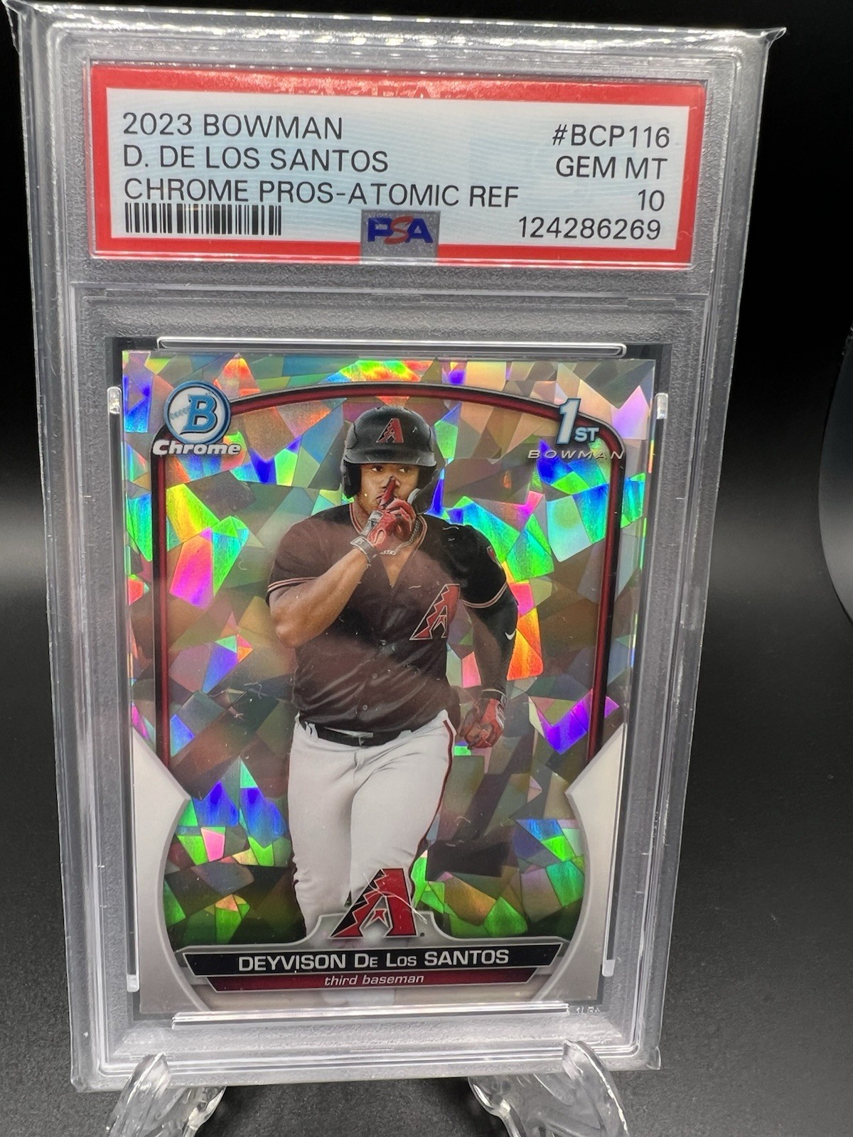 2023 Bowman Chrome Deyvison De Los Santos 1st Atomic Refractor PSA 10 BCP-116