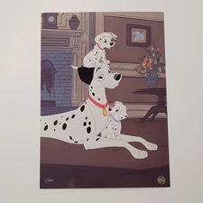 Vintage Uncirculated Walt Disney Art 101 Dalmatians "Proud Papa" Postcard PA