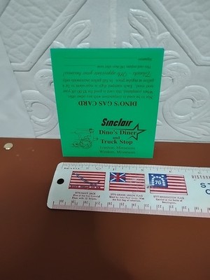 Vintage Sinclair Dino's Diner & Truck Stop Ivanhoe & Windom Minnesota GAS CARD