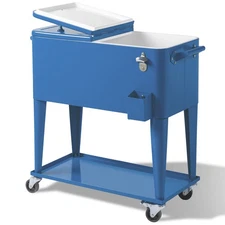 LEADZM 80QT Blue Refrigerated and Insulated Cart, 87.5*38.5*91cm