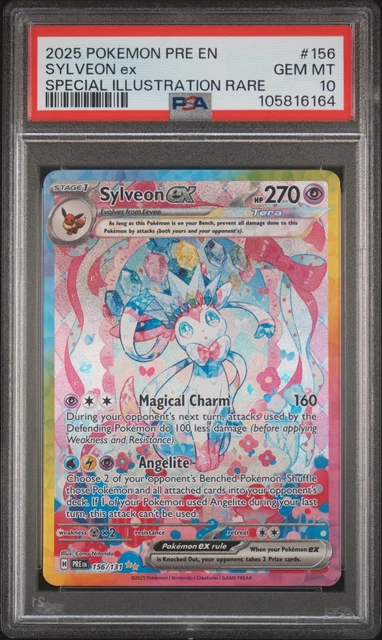 2025 POKEMON PRE EN-PRISMATIC EVOLUTIONS #156 SYLVEON EX PSA 10