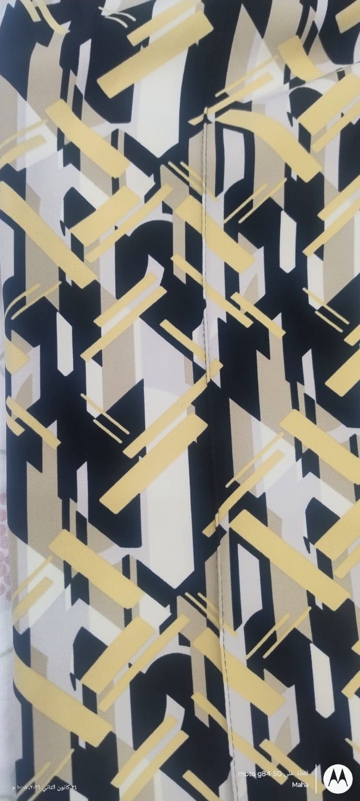 Zara Basic Geometric Pattern Pants Black beige Ye… - image 14