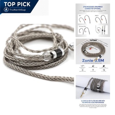 16 Core Silver Plated In Ear Monitor Cable 1.25m for ZS10 PRO AS10 PRO ZSN PR...