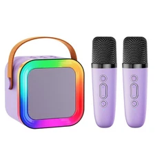 Mini Karaoke Machine Speaker for Kids AdultsPortable Bluetooth with 1-2 Wirel...