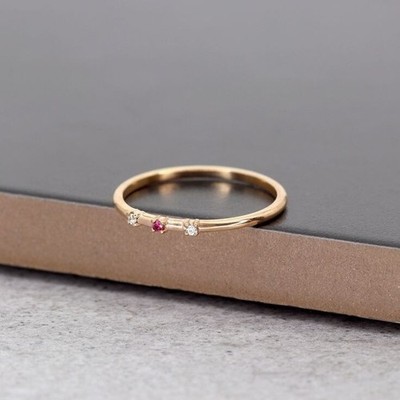 0.5Ct Round Cut Simulated Pink Ruby Elegant Wedding Ring 14K Yellow Gold Plated