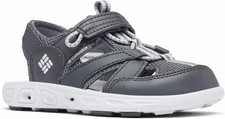 Big Boys Columbia Techsun Wave Leather/Mesh Shark Grey Ice Sandals Size 4 NIB