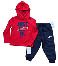 Nike Boy's Dri-Fit Hooded Shirt and Fleece Joggers, Size 4