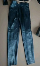 Vintage Michael Hoban North Beach Leather high waisted Black Pants Size 7/8