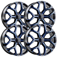 Set Of 4 Replica Tech Rt-08 22x9 6x5.5 24mm Blackblue Wheels Rims 22 Inch Set Of 4 Replica Tech Rt-08 22x9 6x5.5 24mm Blackblue Wheels Rims 22 Inch