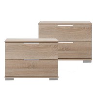 Schlafzimmer 2Er Set Nachttisch Nachtschrank Nachtkonsole Eiche Schubladen