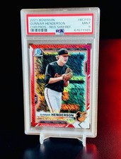 Gunnar Henderson RC 2021 Bowman Chrome Prospects Red Shimmer Refractor /5 PSA 9