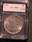 1923 Peace Silver $1 Dollar -ICG MS-63