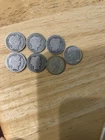 7x Silver dimes - Barber & 1 Roosevelt