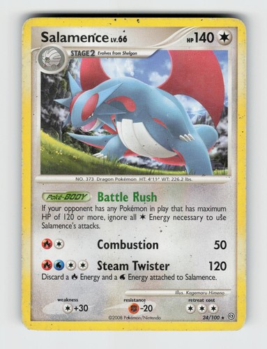 Salamence 24/100 Rare Stormfront Pokemon 2008 Heavily Played