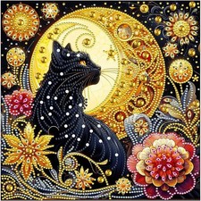 Diamond Painting Kit for Adults, 5D Cat Diamond Art Beginners - Special Shape Cr