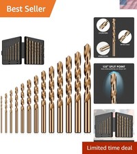 Set, 13Pcs M35 High Speed Steel Jobber Length Drill Bit Kit for Hardened Meta...