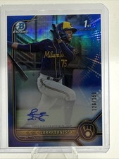 2022 Bowman Chrome Larry Ernesto 1st Bowman Auto Blue #/150 Milwaukee Brewers
