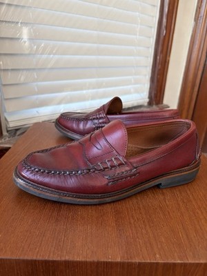 ALDEN 9.5EEE CAPE COD HANDSEWN RED PENNY LOAFERS RUBBER SOLE H403 9.5 3E
