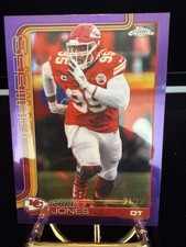 2025 Topps Chrome Football Chris Jones Purple Refractor /75 #153 Chiefs 🔥