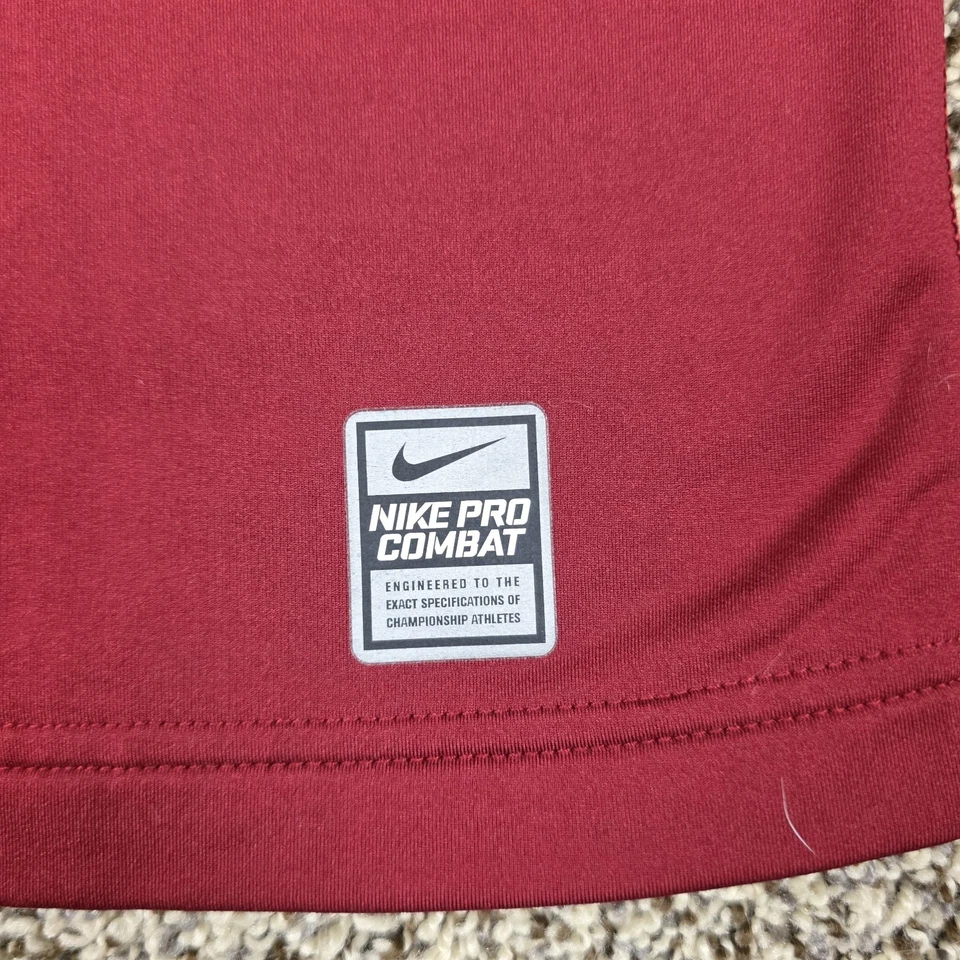 Nike Pro Combat Dri-Fit Hyperwarm Para Hombres 2XL Gris Borgoña Camuflaje Ajustado Manga Larga Foto 4 de 4