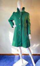 Vintage Emerald Green Fitted Wool Ladies Coat C1960s By Al Baskin, Good Con