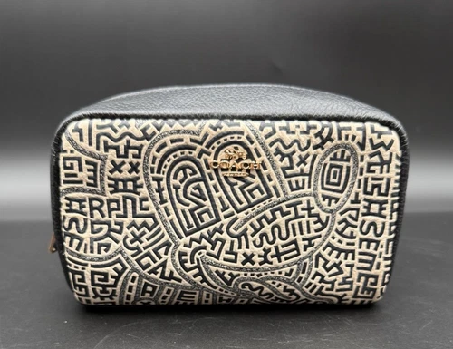 Coach Disney Topolino X Keith Haring piccola custodia cosmetica boxy C7436 nuova con etichette
