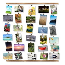 Belissy DIY Fertigkeit Photo Frame Hanging Wall Fotos Bild-Halter-Organisator Cl