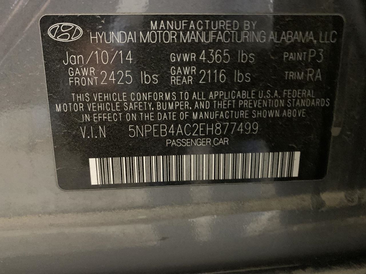 Speedometer Cluster MPH US Market VIN C 8th Digit Fits 14 SONATA 921716