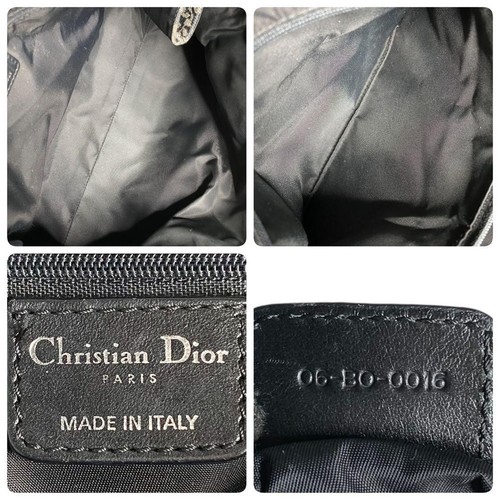Christian Dior Trotter Canvas Handtasche Beuteltasche marineblau silber Anhänger authentisch 132402 - Bild 10 von 10