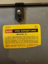 Vintage Kodak Utility Safelight Darkroom Lamp Model C with Bracket, Glass Filter
