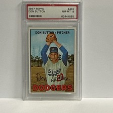 Topps 1967 Don Sutton #445 Los Angeles Dodgers PSA 8 Baseball Card