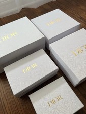 Dior: 5 Boxes, 5 Bags  2 Ribbons Selection. White  Gold Colors