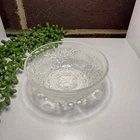 Vintage Anchor Hocking Sandwich pattern cereal bowl, embossed floral pattern
