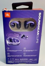 JBL Soundgear Clips True Wireless Bluetooth Open-Ear Ear-Hook Earbuds, Purple