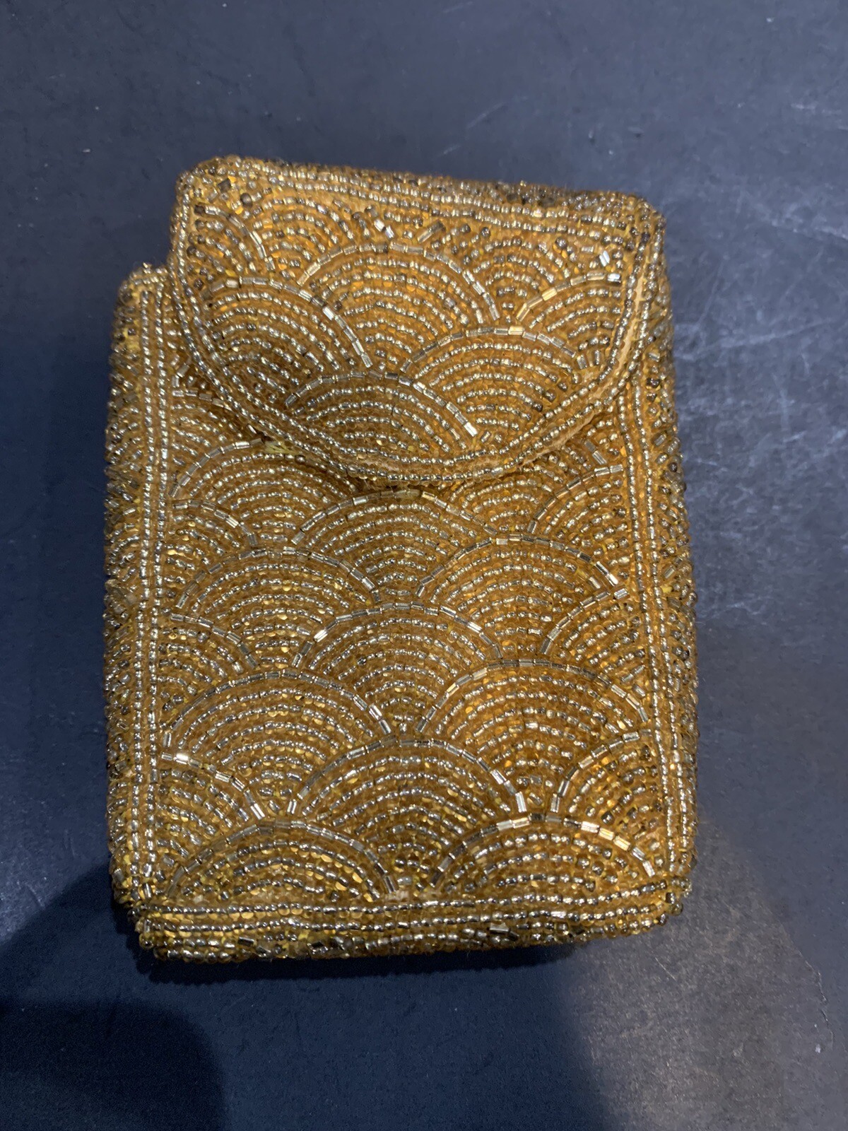Vintage  Gold Beaded Cigarette Holder Case
