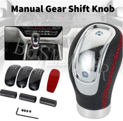 5/6 Speed PU Leather Car Automatic Manual Gear Stick Shift Knob Shifter Lever