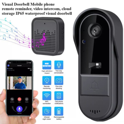 Wireless Security Smart WiFi Doorbell Intercom Video Camera Door Bell Chime TUYA