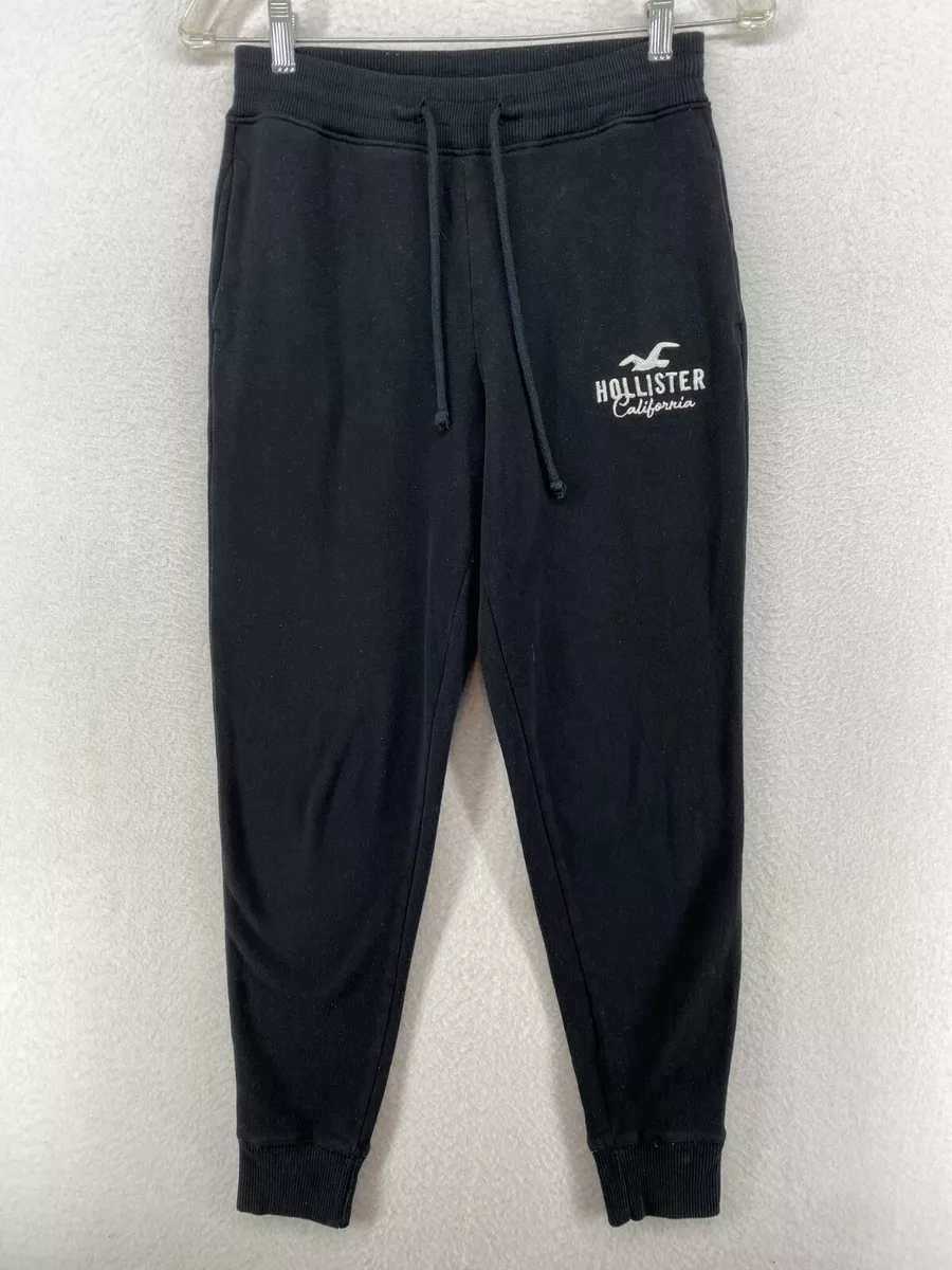 HOLLISTER California Pants Womens XS Jogger High-Rise Fleece Lined Black