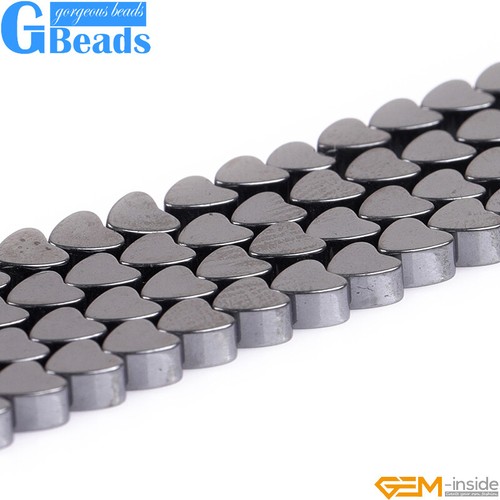 Heart Shape Black Hematite Gemstone Beads For Jewelry Making Free Shipping 15" - Picture 33 of 40
