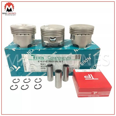 ronas epona 6本セット PISTON & RING SET STD SIZE SUZUKI K6A FOR ALTO KEI SWIFT CARRY
